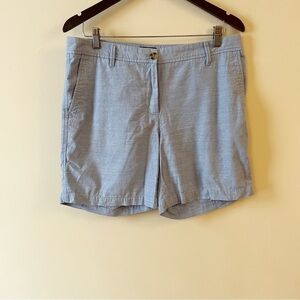 Talbots Relaxed Chino Shorts Blue 7” Inseam Size 8 Mid Length Stretch